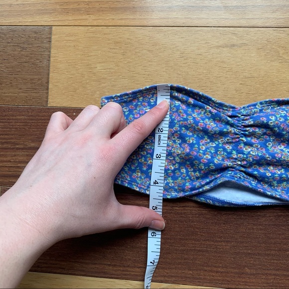 Aerie Blue Floral Cotton Bandeau Bralette, small - Picture 3 of 6